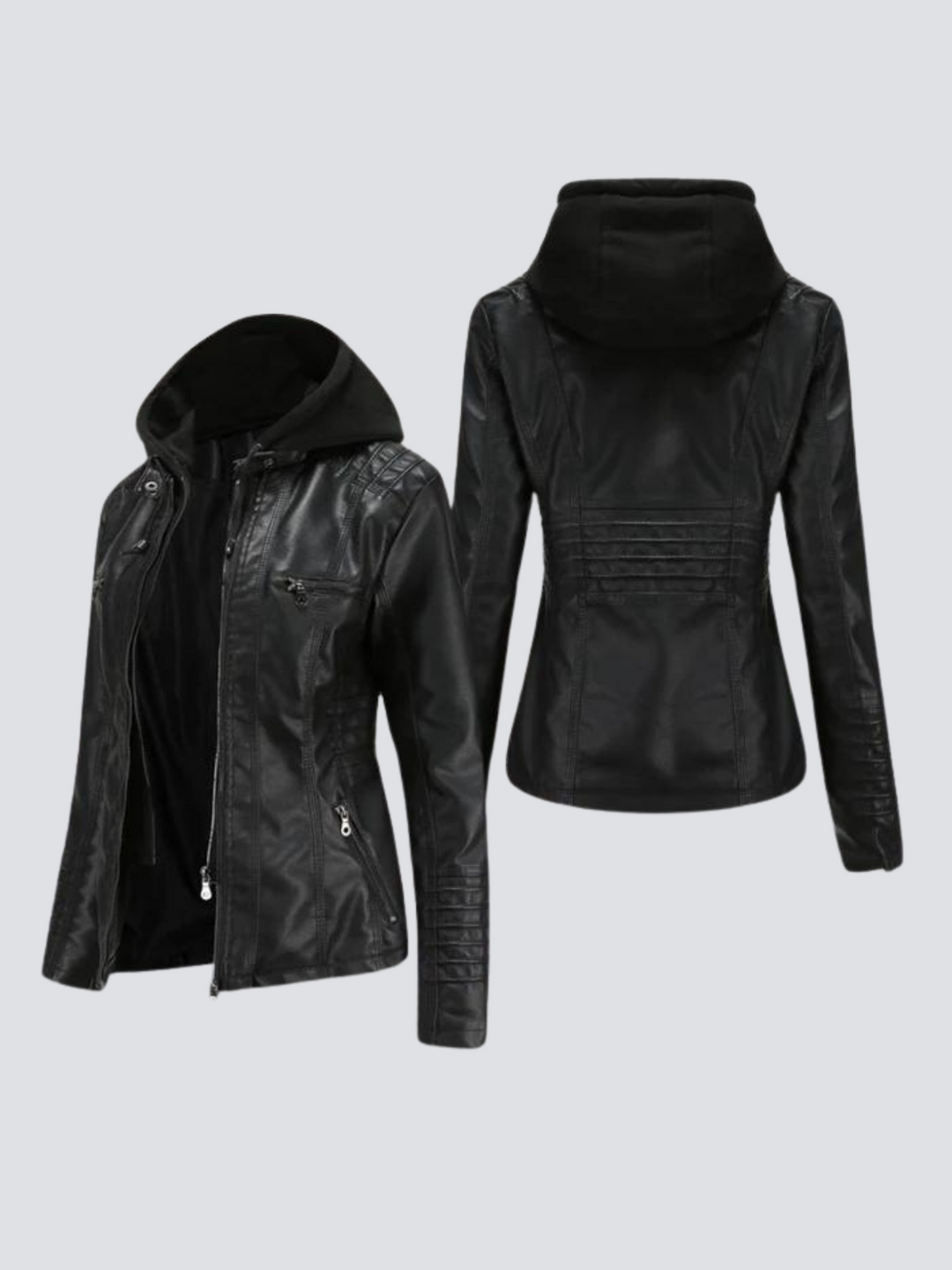 Coleen | Veganlederjacke mit Kapuze