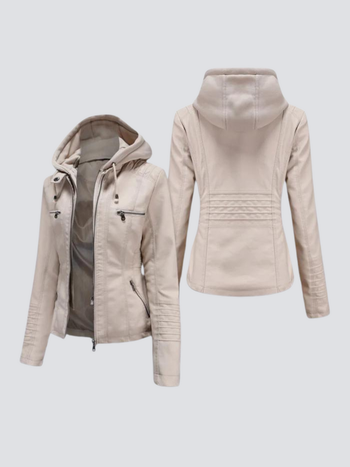 Coleen | Veganlederjacke mit Kapuze