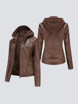 Coleen | Veganlederjacke mit Kapuze