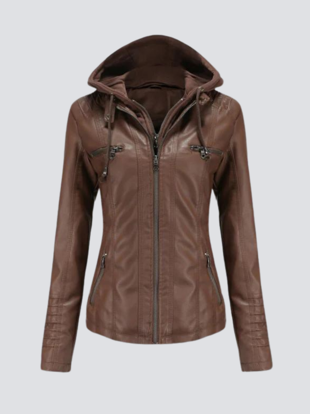 Coleen | Veganlederjacke mit Kapuze