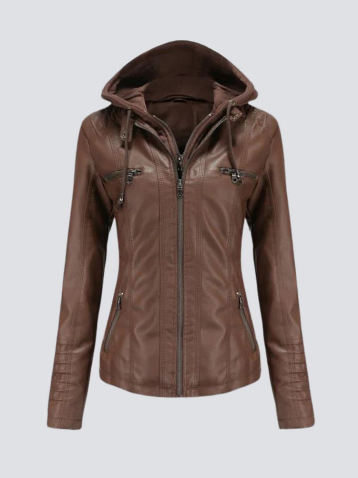 Coleen | Veganlederjacke mit Kapuze