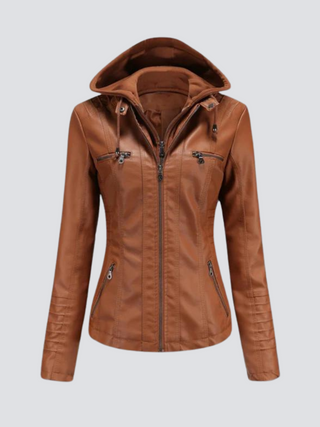 Coleen | Veganlederjacke mit Kapuze