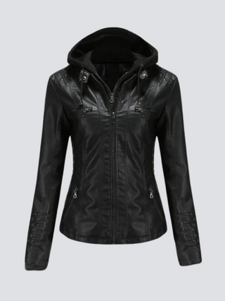 Coleen | Veganlederjacke mit Kapuze