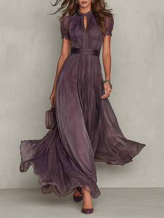 Olivia | Vintage Elegantes Chiffon Maxikleid