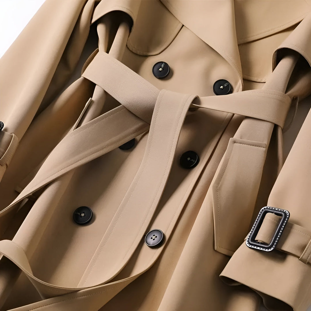 Dinah | Zweireihiger Trenchcoat mit Gürtel