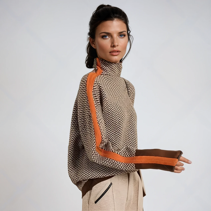 Lindemann Atelier | Malou - Rollkragenpullover mit Kontraststreifen
