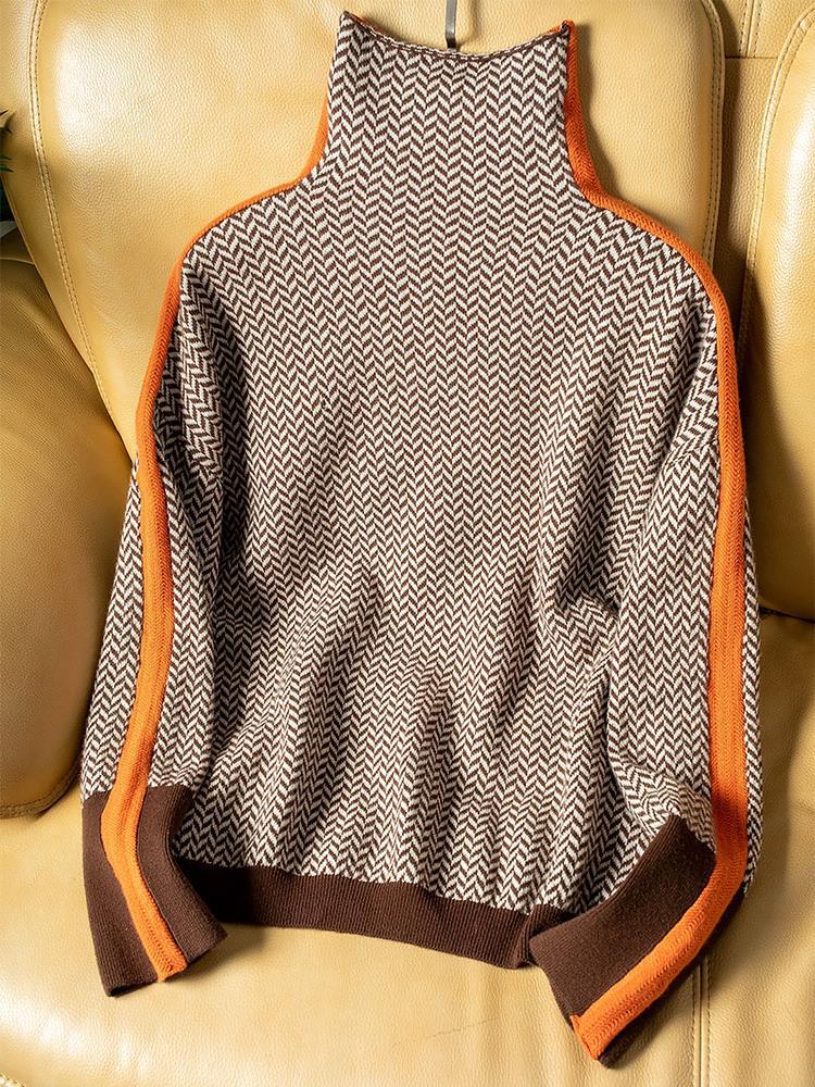 Lindemann Atelier | Malou - Rollkragenpullover mit Kontraststreifen