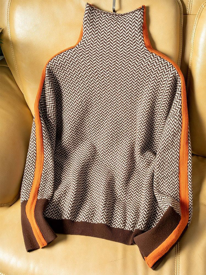 Lindemann Atelier | Malou - Rollkragenpullover mit Kontraststreifen