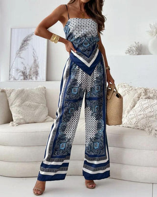 Helen | Urlaub bereit stilvolles Schnür-Top & Hose Zweiteiler Set Kleid