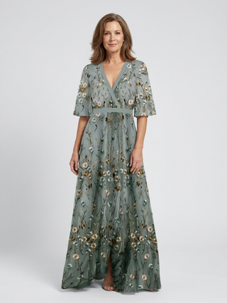 DNE | FLORAL MAXIKLEID