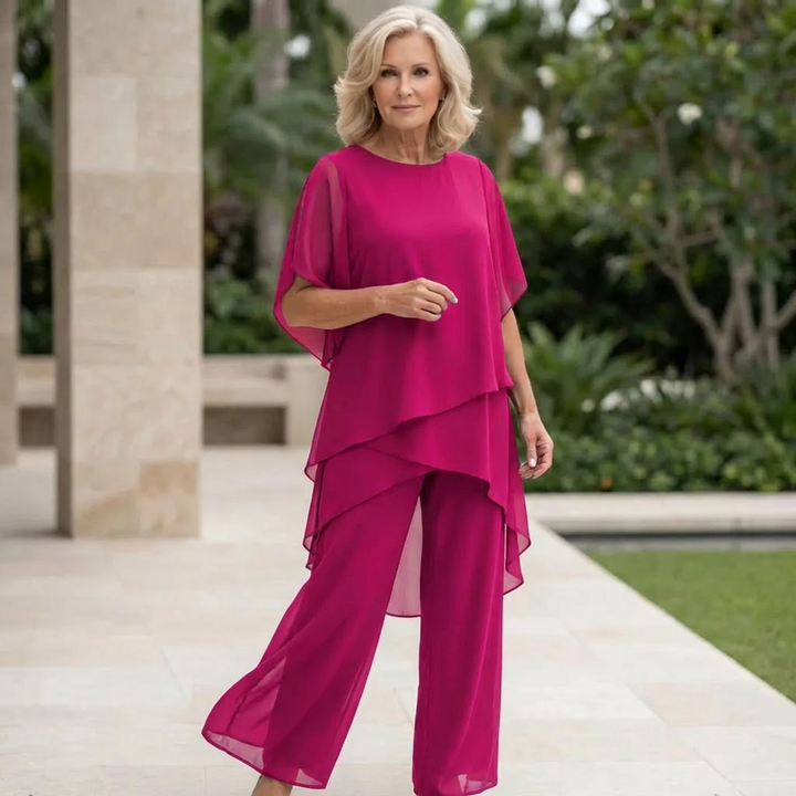 Saskia - Drapiertes Zweiteiliges Palazzo-Set