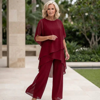 Saskia - Drapiertes Zweiteiliges Palazzo-Set