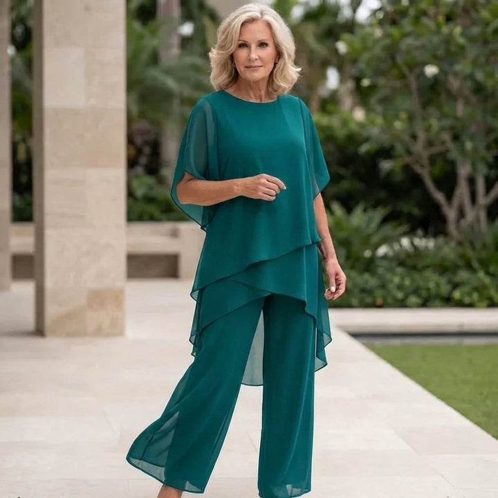 Saskia - Drapiertes Zweiteiliges Palazzo-Set