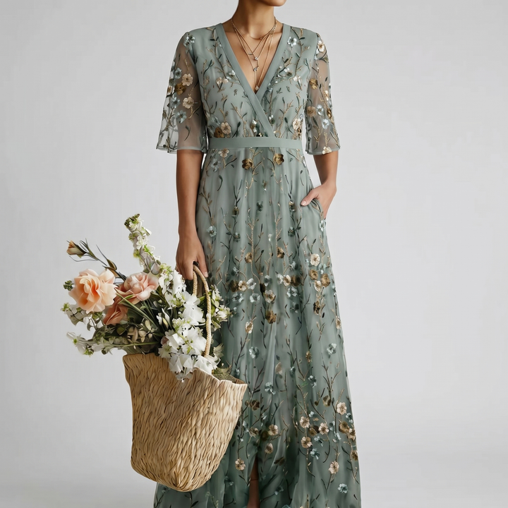 DNE | FLORAL MAXIKLEID