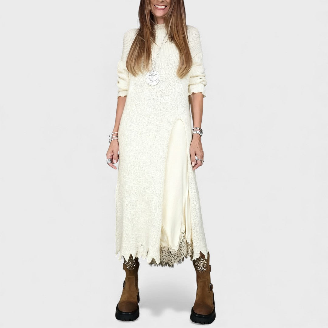 Portia - Elegantes Layered Sweater- und Kleid-Set
