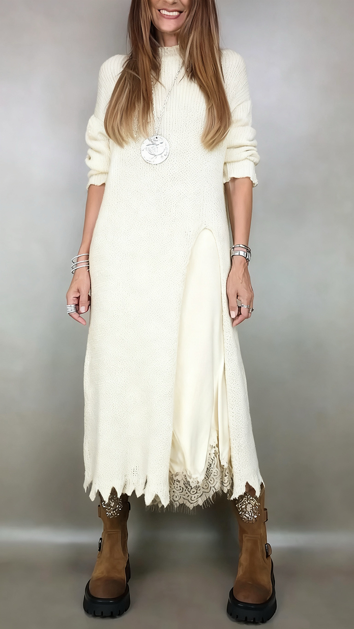 Legria | Mock-Neck-Strickkleid