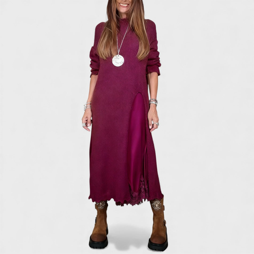Portia - Elegantes Layered Sweater- und Kleid-Set