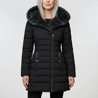 Marian | Slim-Fit Wintermantel mit Fellkapuze