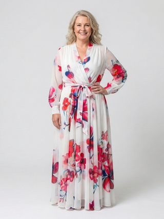 Lillian | Florales Maxikleid mit langen Ärmeln