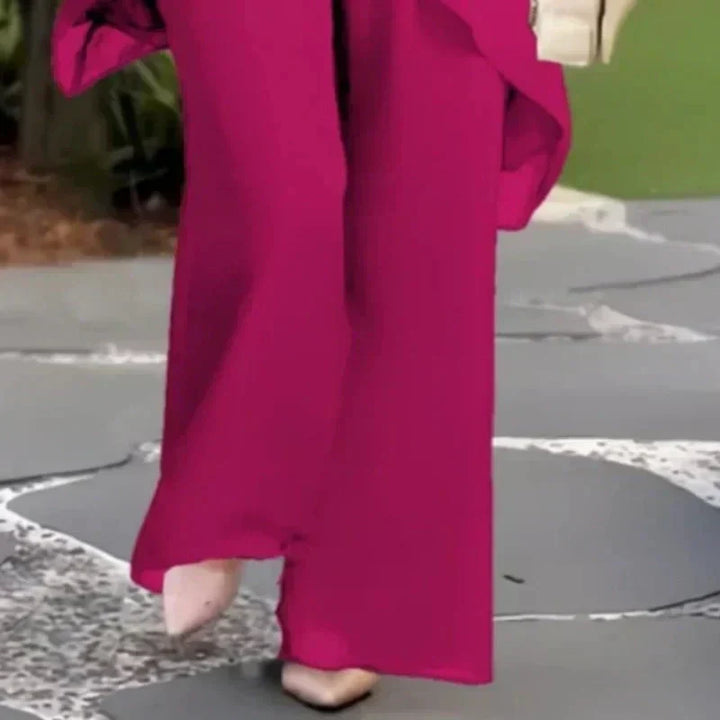 Saskia - Drapiertes Zweiteiliges Palazzo-Set