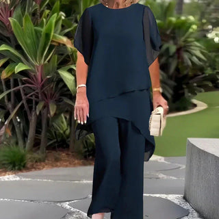 Saskia - Drapiertes Zweiteiliges Palazzo-Set