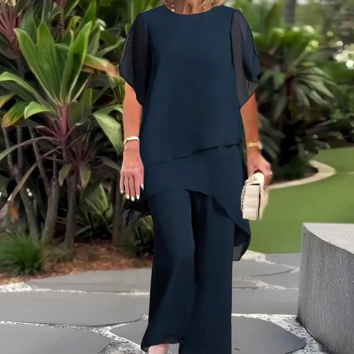 Saskia - Drapiertes Zweiteiliges Palazzo-Set